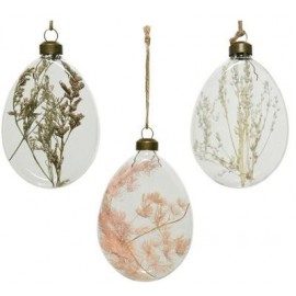 Hanging Glass Egg Shaped Baubles - 8cm